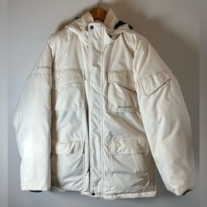 Columbia Men's Down Feather Filled Puffer Coat Jacket White - Size M 207 EM5257